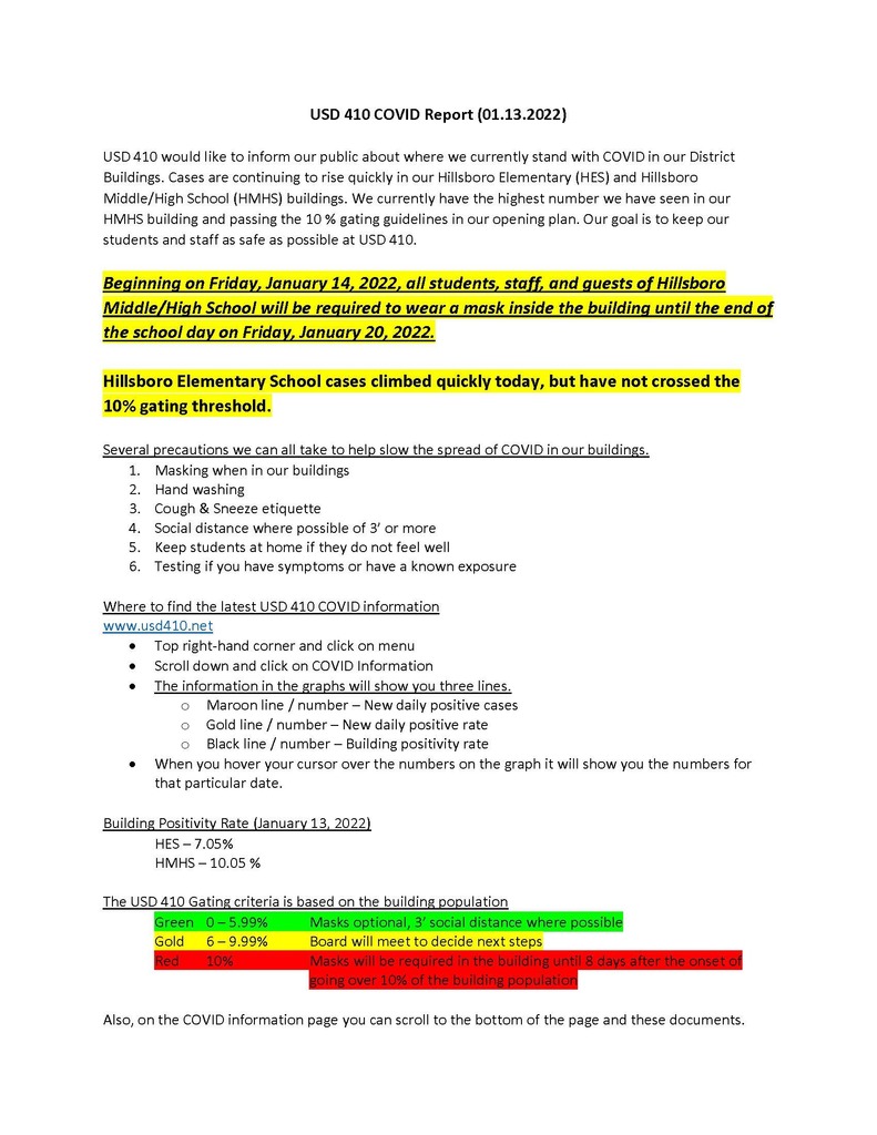 USD 410 COVID Update (1.13.2022)